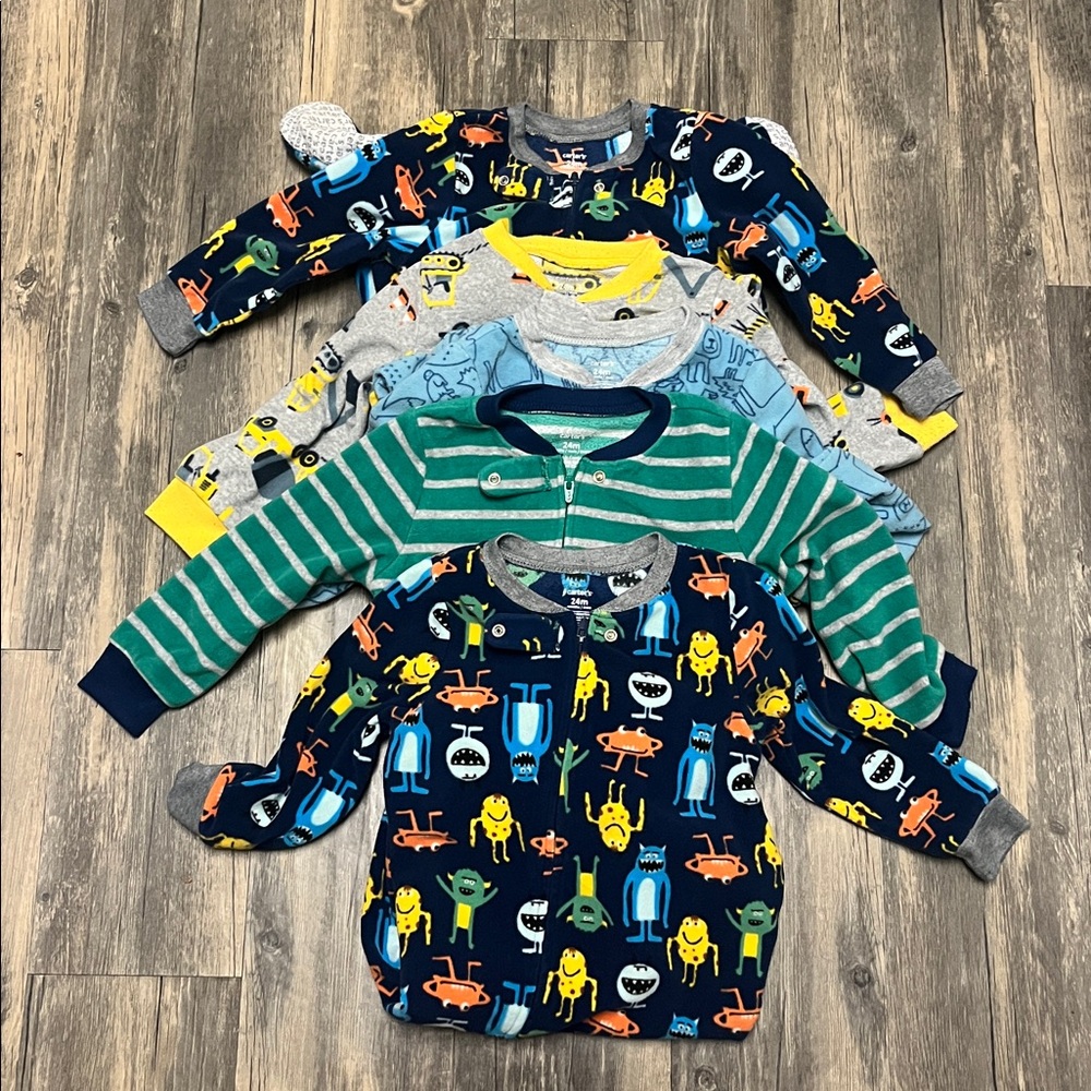 Carters toddler boys footed fleece pajamas size 24 Months - Picture 2 of 4